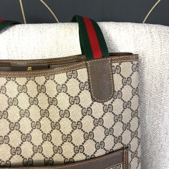 Authentic Gucci brown monogram coated canvas tote bag - Picture 8 of 16